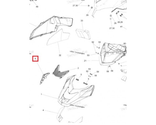 517306980 Решетка Капота Правая Для Ski Doo 517304155