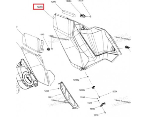 517307324 Боковая Панель Капота Левая Черная Для Ski Doo Gen4 SUMMIT, BACKCOUNTRY