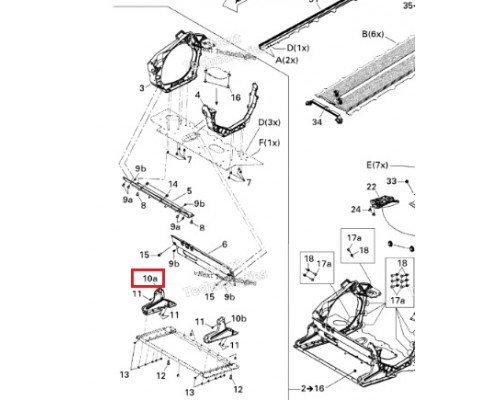 518325949 Крепеж Рамы Правый Для Ski Doo Tundra