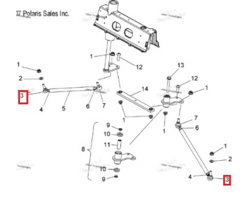 08-102-03 SPI Рулевой Наконечник Для Polaris 7061024, 7061057