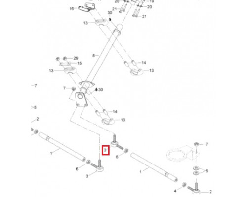 08-103-24 SPI Рулевой Наконечник Для Ski Doo 414768100, 506151495, 506151845