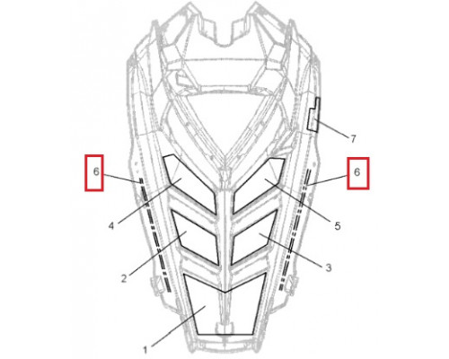 5521697-350 Уплотнитель Капота Для Polaris 5521697-24