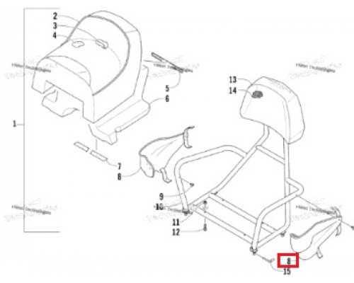 5606-835 Защита Ручки Пассажира Левая Для Arctic Cat BEARCAT
