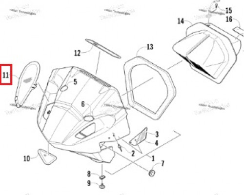 5606-839 Вентиляционная Сетка Нижняя Левая Для Arctic Cat SNO PRO