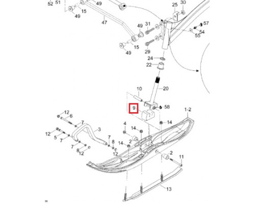 08-326-01 SPI Подушка Под Лыжу Для Ski Doo 605348458, 506151233, 505072018