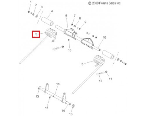 7041240-329 Боковая Пружина Задней Подвески Для Polaris Widetrak LX 7041240, 7041240-067