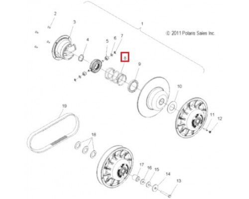 7043063 Пружина Ведомого Вариатора Для Polaris