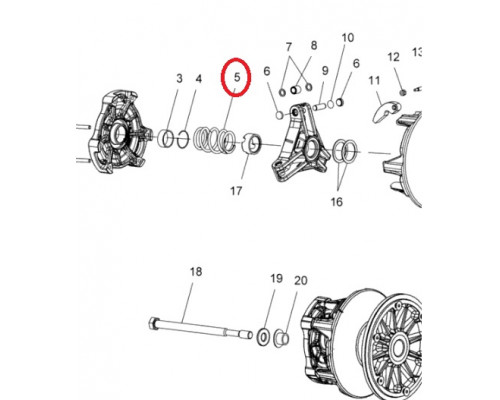 7044537 Пружина Ведущего Вариатора 120/320 Для Polaris