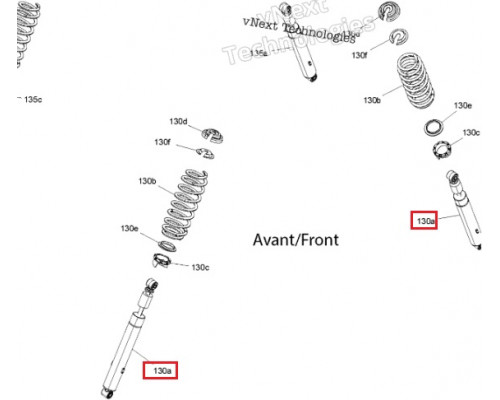 706201243 Амортизатор передний Outlander 650-1000 G2, 706201243