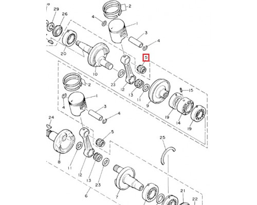 09-521-1 SPI Игольчатый Подшипник Для Yamaha 93310-320G0-00
