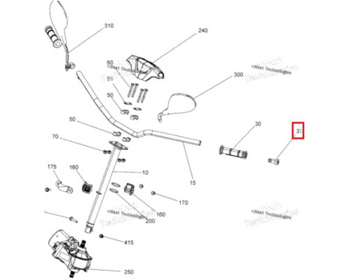 709400449 ЗАГЛУШКА РУЛЯ БОКОВАЯ BRP CAN AM 709400449