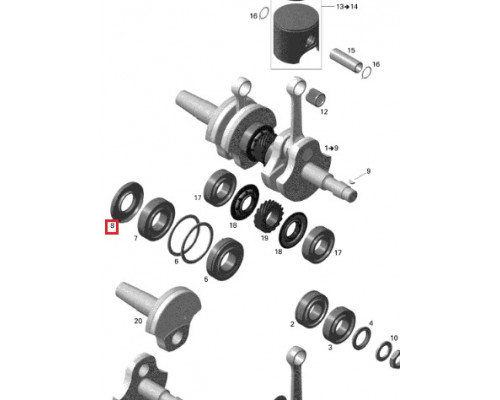 09-55104 SPI Комплект Сальников Коленвала Для Ski Doo 290831952, 420831950, 420831952