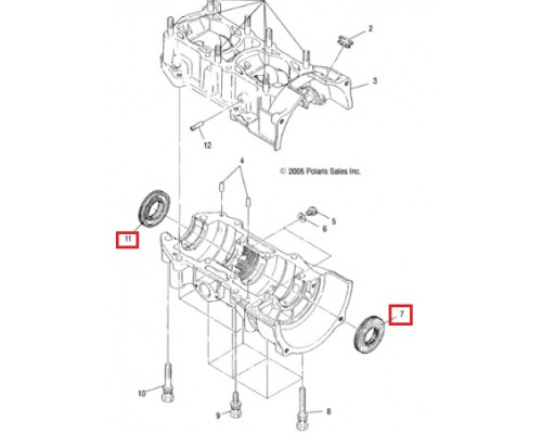 09-55200 SPI Комплект Сальников Коленвала Для Polaris WIDETRAK LX 3085200, 3086833