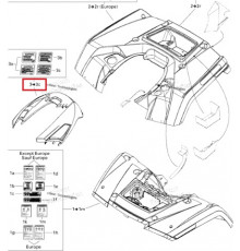 715001274 Панель фальшбака желтая для квадроциклов Can-Am Outlander G1 703500598/703500710