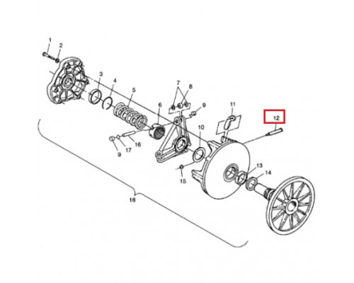 7515105 Болт Грузика Ведущего Вариатора Для Polaris