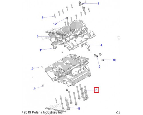 7521267 Болт Блока Картера Для Polaris 7520979, 7519141