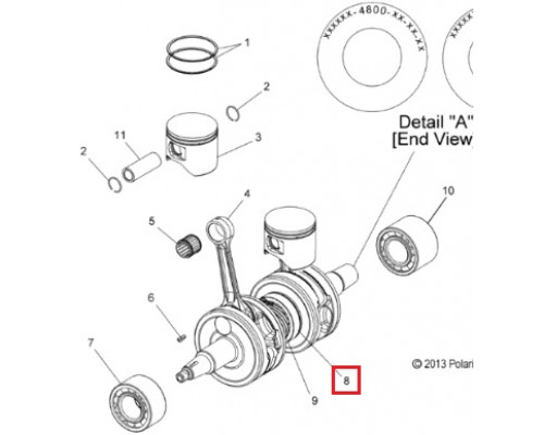 7710528 Cтопорное Кольцо Подшипника Коленвала Для Polaris