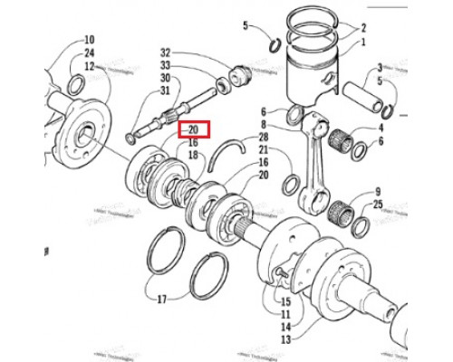 83A073B TECHMASTER Подшипник Коленвала Для Arctic Cat 3003-163, 3003-164