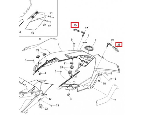 860200237 Защелка Боковой Панели Желтая Для Ski Doo 517303978