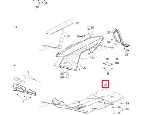 860200563 Защита Днища Полная Черная Для Ski Doo REV XU