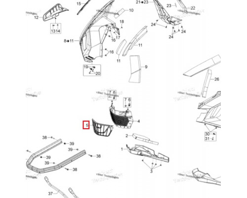 860201152 Комплект Вентиляционных Сеток Для Ski Doo REV XU