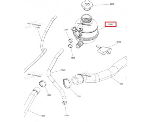 861805522 Бачок Расширительный Охлаждающей Жидкости Для Ski Doo Gen4 509000970, 509001133, 861805520