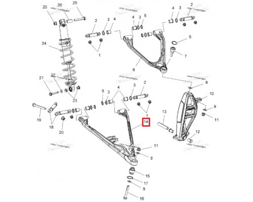 VOEVODA Рычаг Нижний Левый 36' Для Polaris AXYS, Matryx 1824652-067, 1824652-309