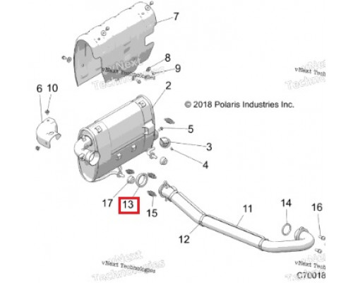 AT-02236 SPI Уплотнительное Кольцо Глушителя Для Polaris 3610181