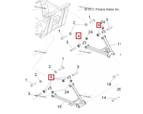 AT-04142 SPI Втулки Подвески Для Polaris 5431846, 5432091, 5433063, 5434548, 5436972, 5438895, 5439270