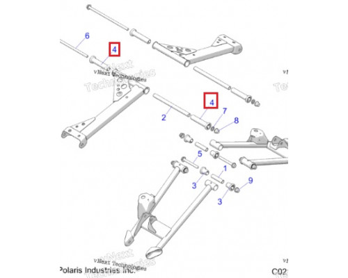 AT-04145A SPI Втулки Подвески Для Polaris 5431596, 5433066, 5434551, 5436220, 5436973, 5439732