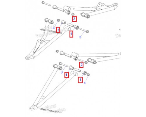 AT-04354 SPI Втулки Подвески Для Polaris 5137346, 5436505, 5436832, 5439874