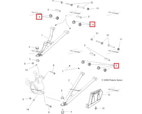 AT-04582 SPI Втулка подвески для Polaris 5436798