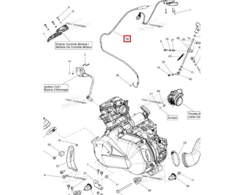 AT-05208 SPI Тросик Газа Для BRP Can Am OUTLANDER 707000974