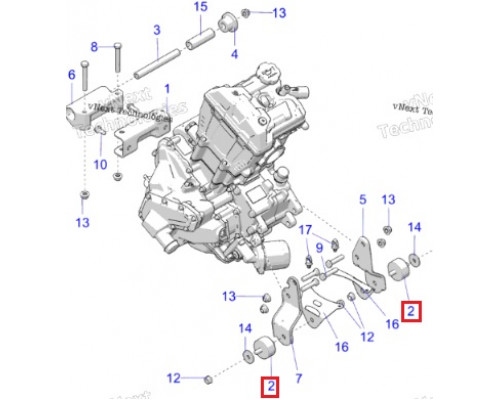 AT-09651 SPI Подушка Двигателя Для Polaris 3021936, 3022071, 3110044, 3023593, 3024012