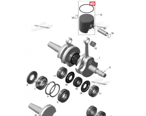 09-785R SPI Поршневое Кольцо Стандартный Размер Для Ski Doo 420815150, 420815155