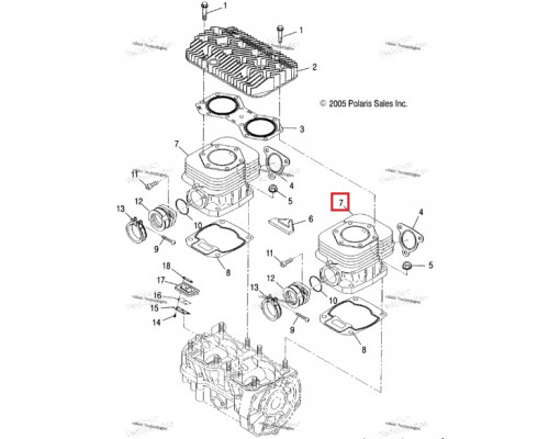 FL1300 LA SLEEVE Гильза Цилиндра 3089934, 3090388 Для Polaris 550