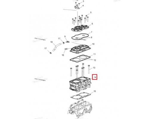FL1316 LA SLEEVE Гильза Цилиндра 3022352, 3022449 Для Polaris 800