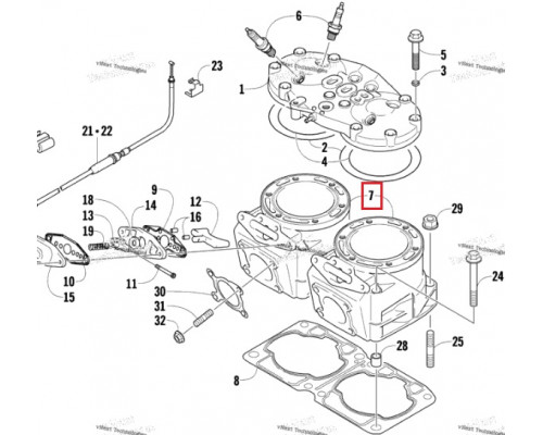 FL1317 LA SLEEVE Гильза Цилиндра 3007-849 Для Arctic Cat 800
