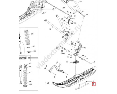 100302T Коньки Без Вставок Для Лыж Для Ski Doo 505072428, 860200141, 860201044