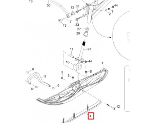 100305T Коньки Без Вставок Для Лыж Для Ski Doo 605349311, 605352283, 605352643