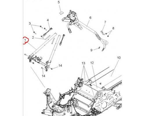 1019556 Фронтальная Труба Для Polaris RMK 1018234
