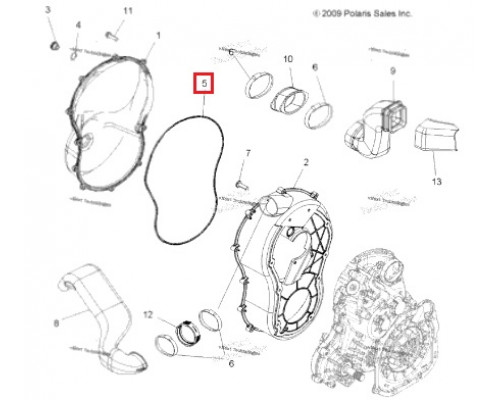 NA-50011CG Namura Прокладка Крышки Вариатора Для Polaris 5521802, 5521783