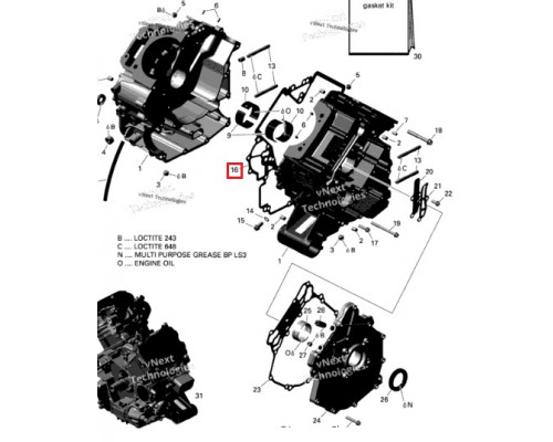NA-80010CG Namura Прокладка Картера Двигателя Для BRP Can Am 420651225, 420651227