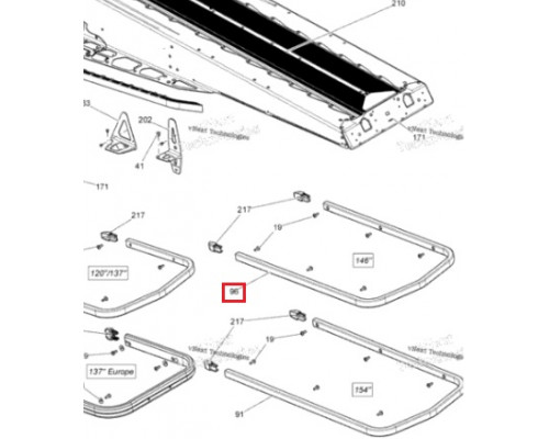 VEL Задний Бампер Для Ski-Doo REV-XM/XP 146' 518326599  (Черный)