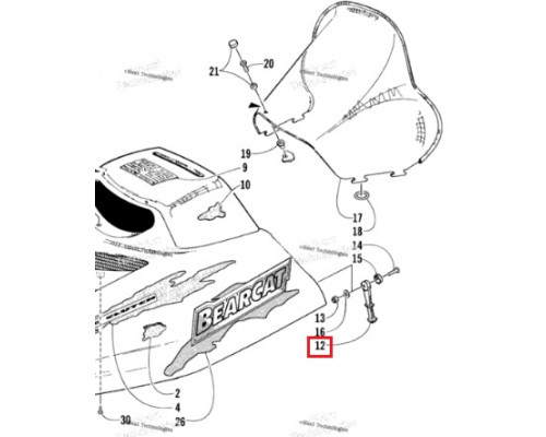 12-131 SPI Фиксатор Капота Для Arctic Cat 0115-306