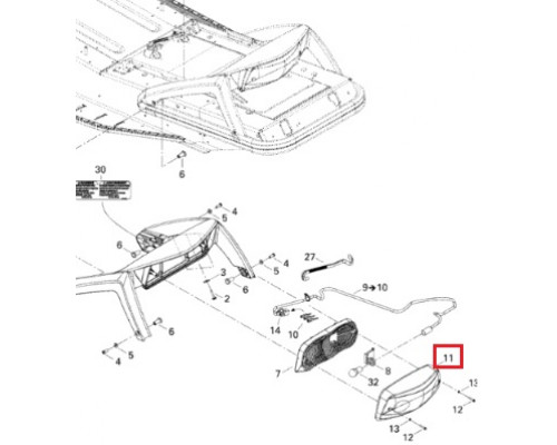 SM-01091 SPI Плафон Заднего Фонаря Для Ski Doo 510003826, 511000315, 861509300