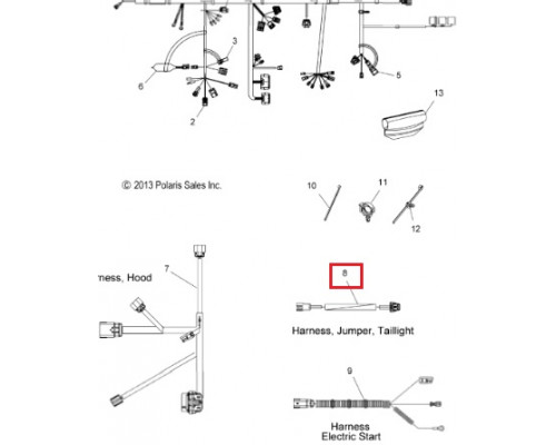 SM-01252-2 SPI Провод Стоп - Сигнала Для Polaris 2411441