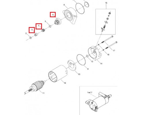 SM-01310 SPI Бендикс Стартера Для Ski Doo 410922958, 415129338