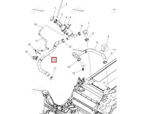 1263043 Шланг Системы Охлаждения Для Polaris AXYS 1262669, 1262893
