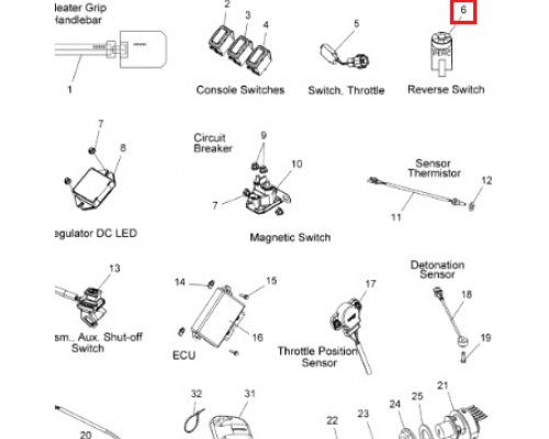 SM-01563 SPI Кнопка Заднего Хода Для Polaris 4010874